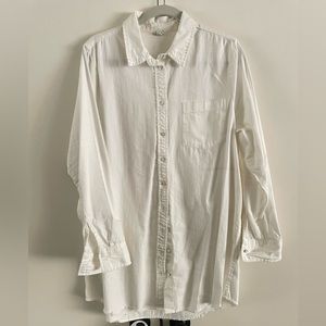 White oversized Aerie denim shirt